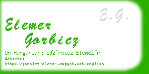 elemer gorbicz business card